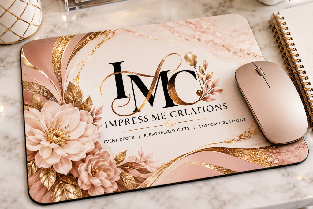 Elegant Rose-Gold Personalized Desk Setup